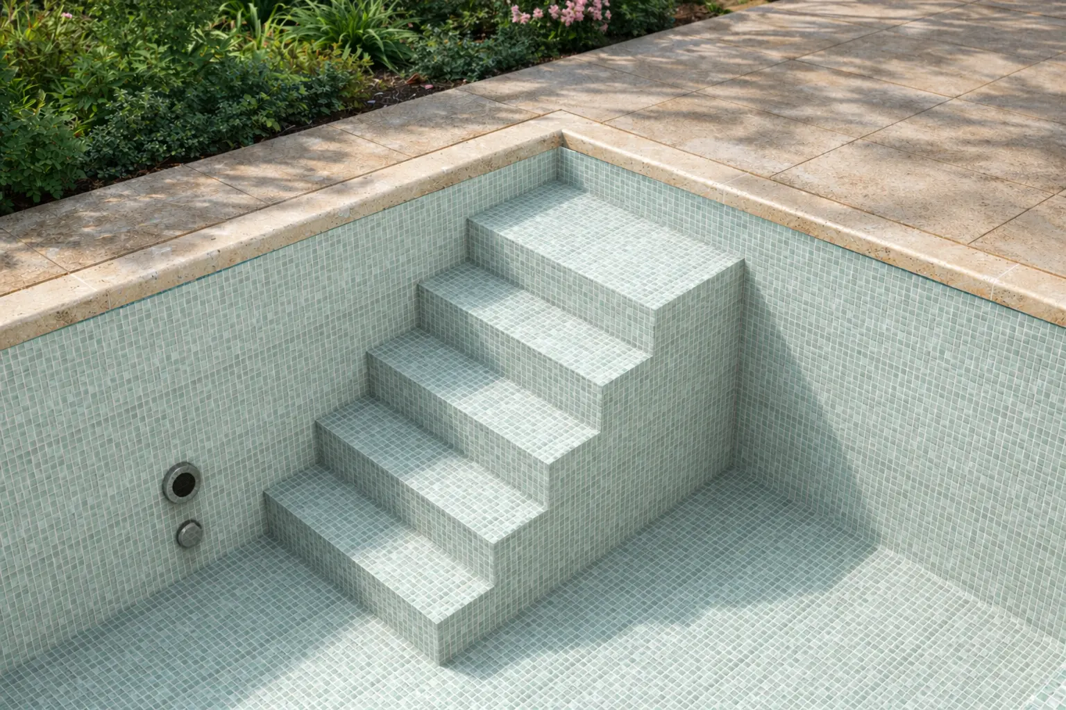 CONCEPT GLASS MOSAIC ENTRY STEPS — SET-OUT AND TOLERANCE DETAIL