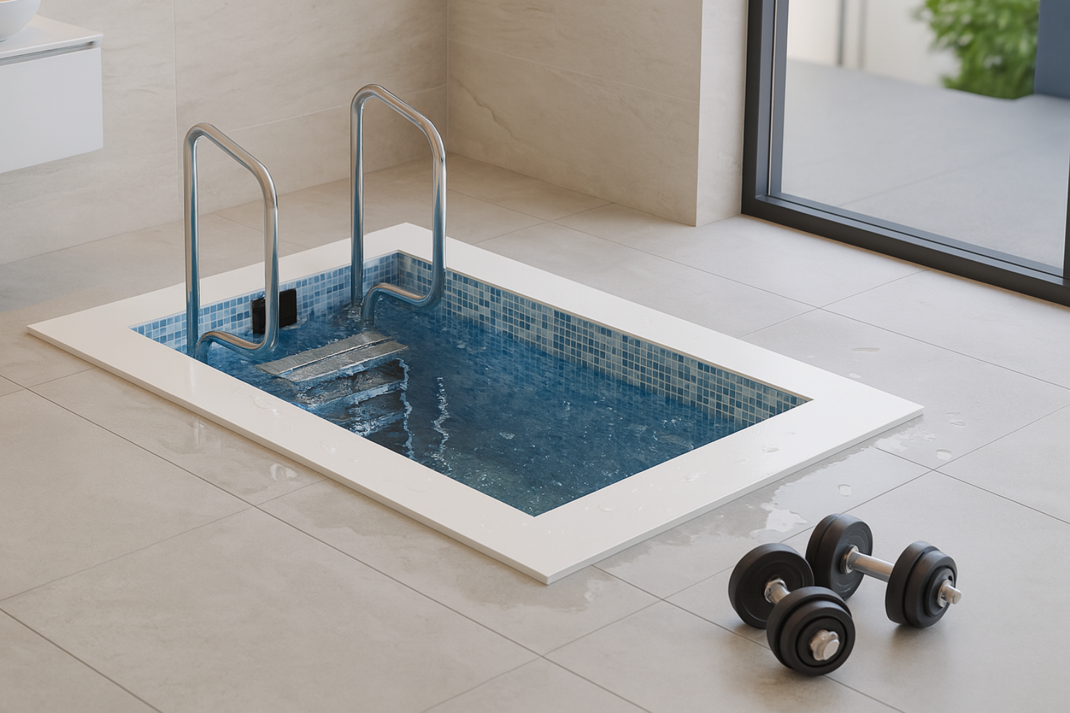 Riverian photoreal render — plunge pool study