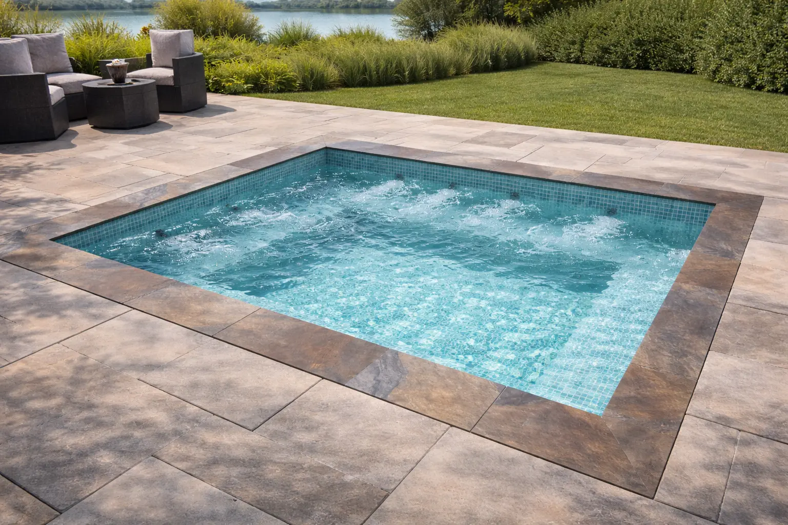 Lakeside jacuzzi — Exposed setting · Northern Europe